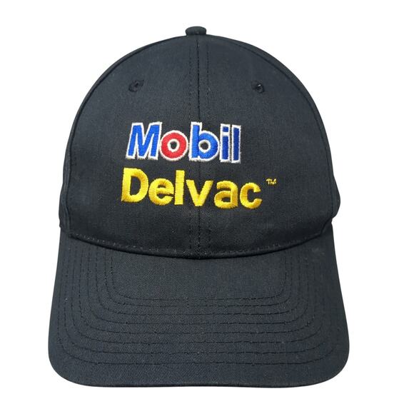 Mobil Delvac Snapback Hat Black One Size Adjustable Embroidered 6 Panel - Picture 1 of 9